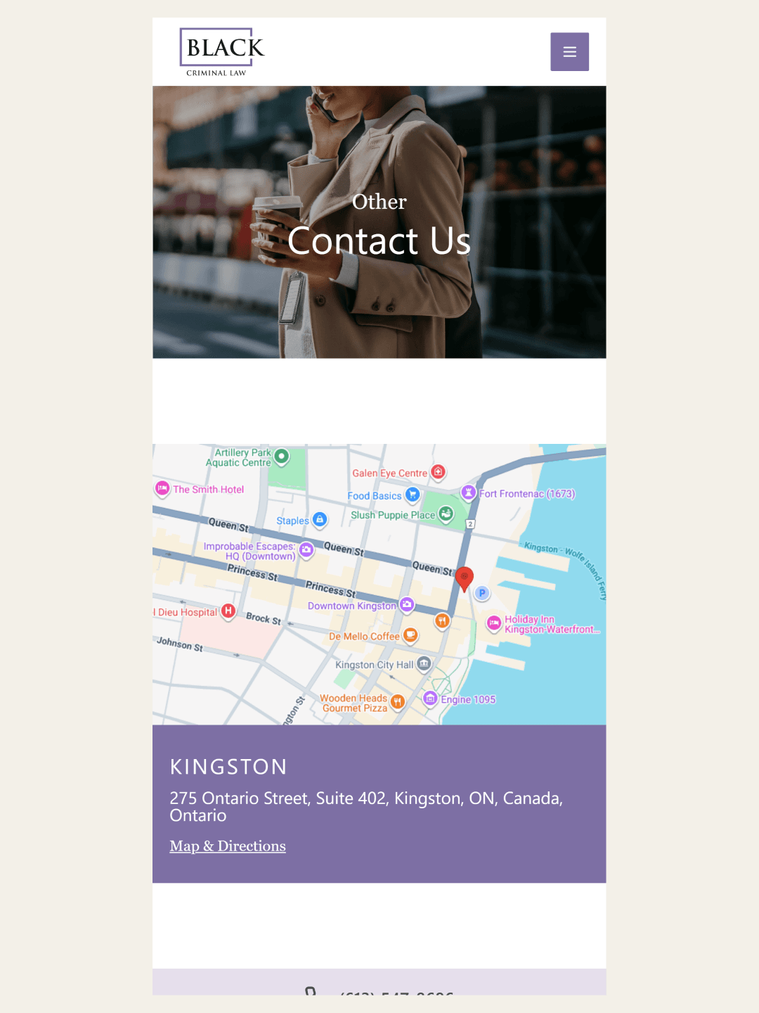 Contact us page vertical