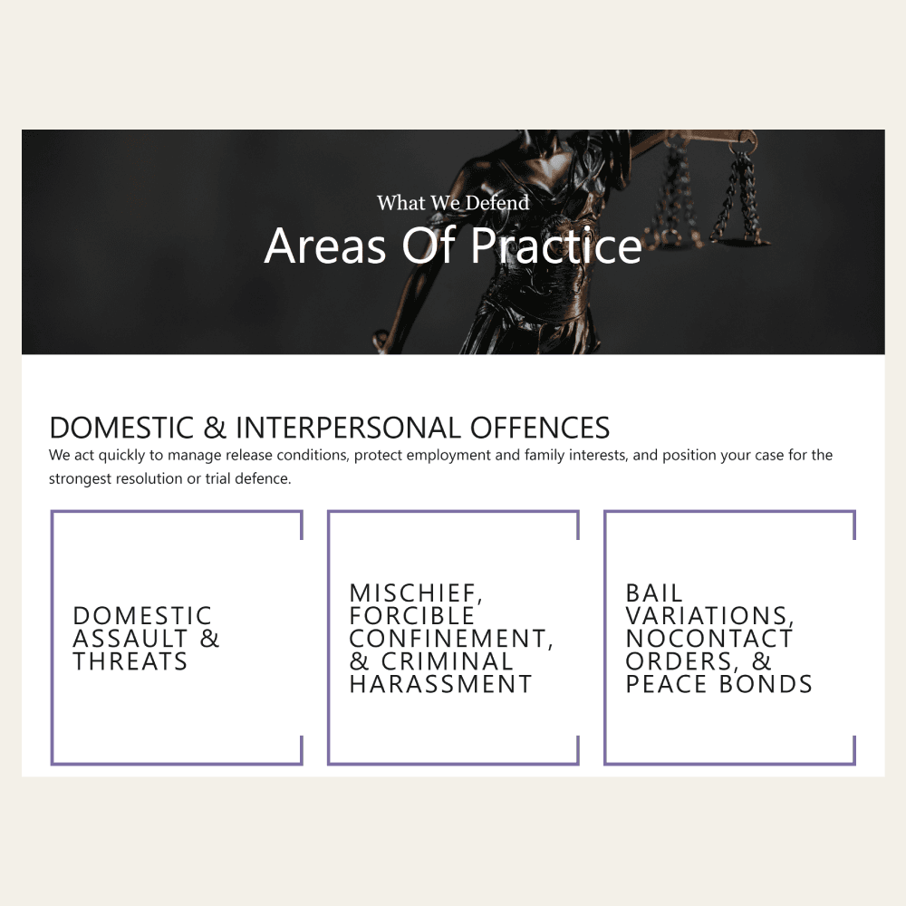 Areas of practice page